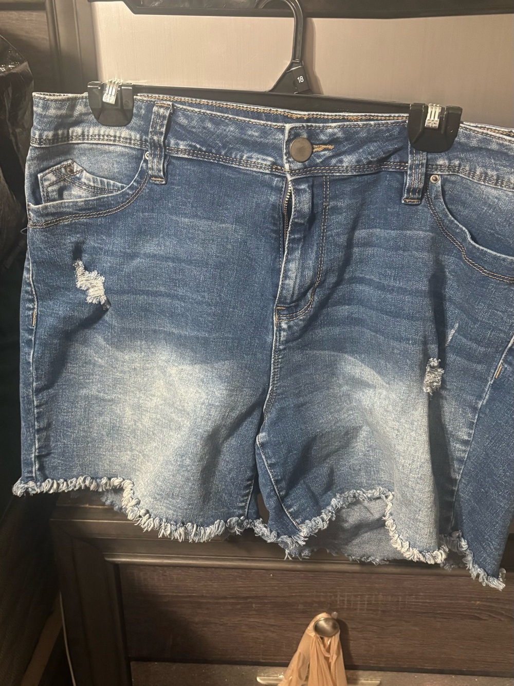 Fashion Nova Distressed Denim Shorts - Blue Wash